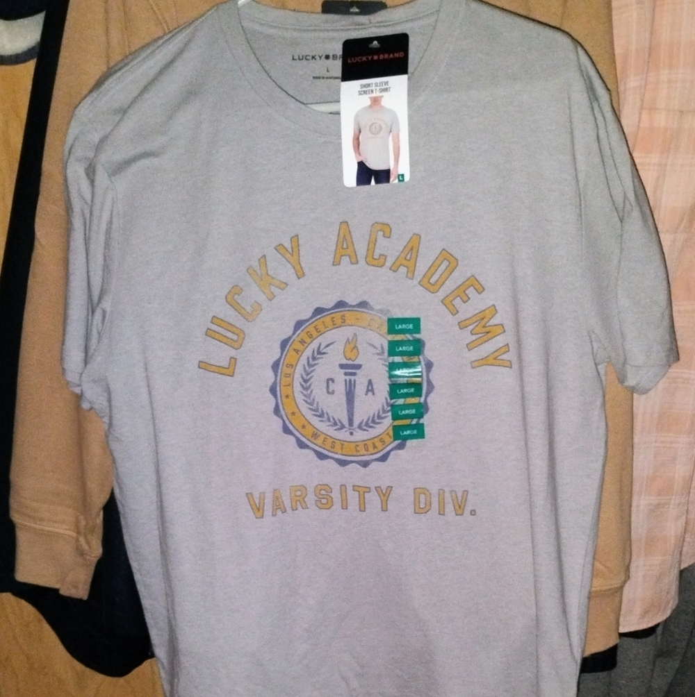 VNT "Lucky Brand" NWT Short Sleeve Screen T-shirt, Large, Uni-Sex!